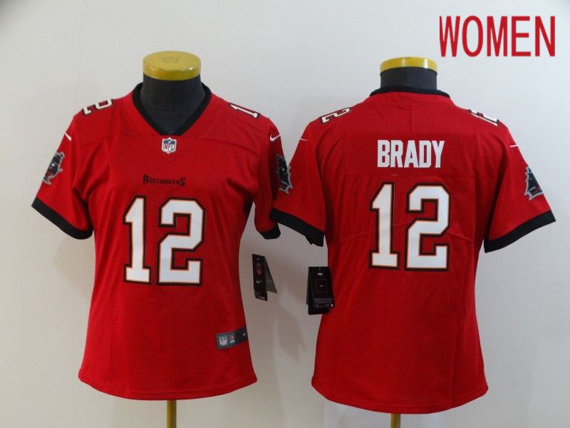 Women Tampa Bay Buccaneers #12 Brady Red New Nike Limited Vapor Untouchable NFL Jerseys